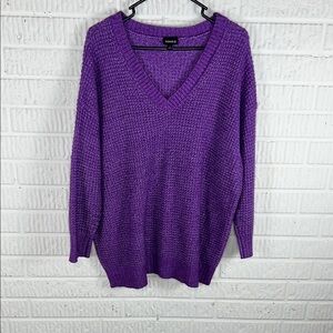 Torrid Purple V-Neck Women's Sweater